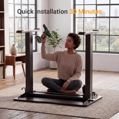 Claiks Electric Small Standing Desk, 35x20 Inch, Black - color: Black, size: 35 Inch