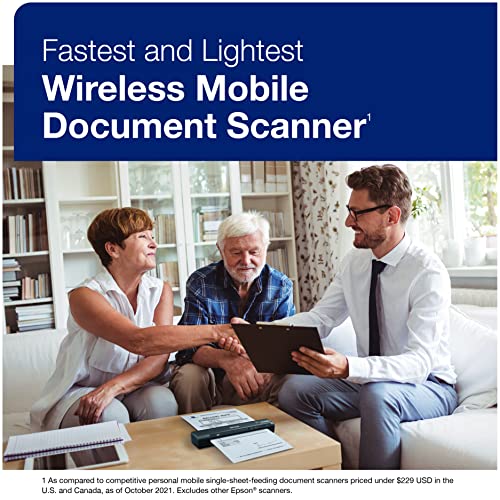Epson Workforce ES-60W Wireless Compact Mobile Document Scanner