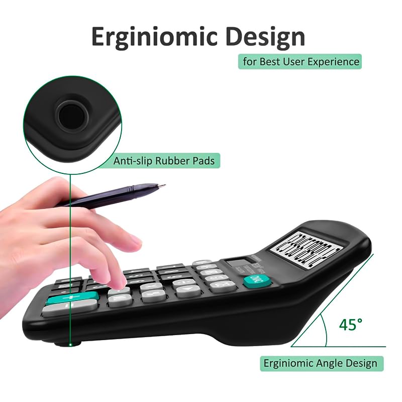 Desktop Calculator with Large LCD Display and Sensitive Button, 12 Digits Standard Function, Suitable for Office, Home, School