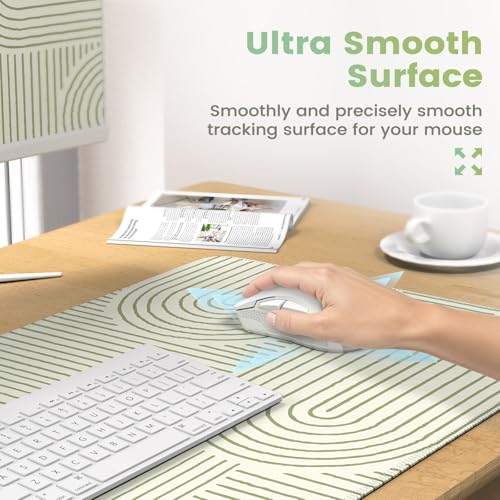 iCasso Green Desk Matt for Desktop, Cute Desk Pad Mat, Green - color: Line-Green