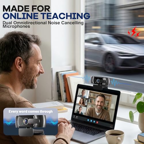 4K Webcam with Microphone for PC & Streaming Computer Camera
