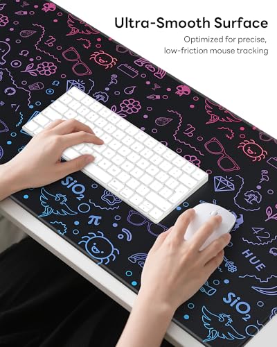 Mouse Pad 31.5x15.7in Large Desk Mat Non-Slip for Office - color: Cute Graffiti, size: 31.5" x 15.7"