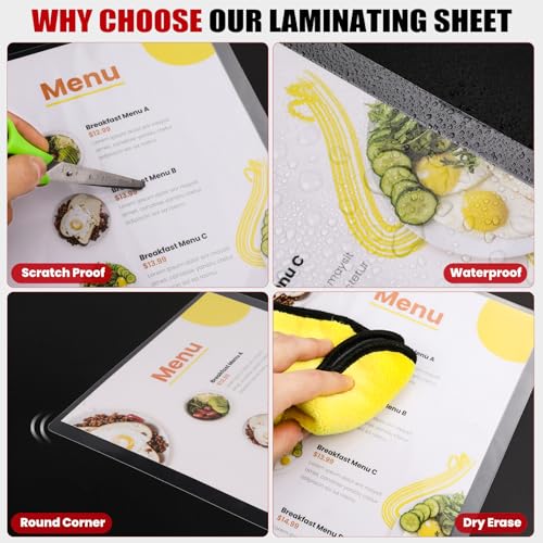 CAREGY 300 Pack Laminating Sheets, Holds 8.5 x 11 Inch Sheets,5 Mil | 9 x 11.5 Inches Thermal Laminating Pouches for Laminator, Clear, Letter Size, Office and School Supplies - size: 300PACK-5Mil (9 x 11.5Inches)