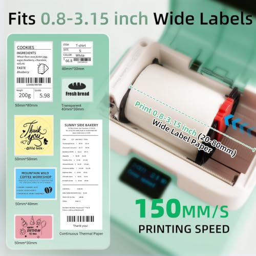 ORGSTA Label Maker Machine with Tape, 3 Inch Bluetooth Label Printer T003 - color: Green