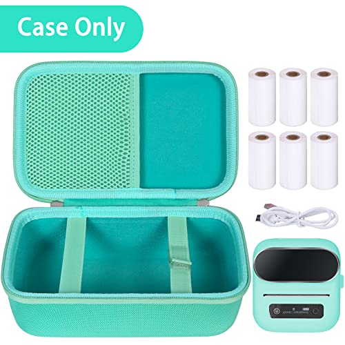 khanka Case for Phomemo M221/M220/M110/M110s Bluetooth Label Maker,Green | EVA Hard Shell, Mesh Pocket Accessory Storage, Impact Resistant Protection, Water Resistant Protection, Protective Case Only - color: Green