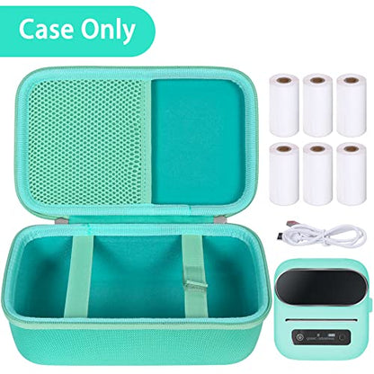khanka Case for Phomemo M221/M220/M110/M110s Bluetooth Label Maker,Green | EVA Hard Shell, Mesh Pocket Accessory Storage, Impact Resistant Protection, Water Resistant Protection, Protective Case Only - color: Green