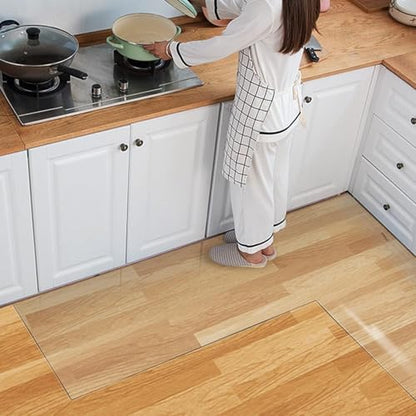 Clear Office Chair Mats, 0.06" Thick Transparent Heavy Duty Hard Chair Mat for Wood Floors, Rectangular Home Carpet Protector, Can Be Cut