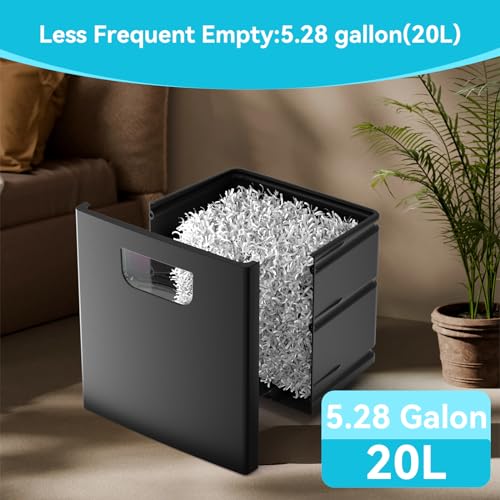 18-Sheet Heavy Duty Cross-Cut Paper Shredder with 5.28 Gallon Pullout Bin - P-4 Security Level Paper Shredder for Home Office Use, 45-Min Continuous Operation & Ultra-Quiet 62 dB Performance