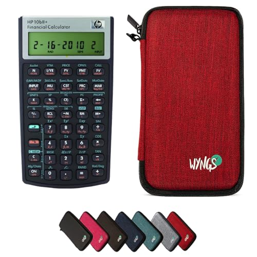 HP 10B II Plus/HP 10BII+ Financial Scientific Calculator + WYNGS Protective Case Red - color: red
