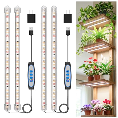 Kullsinss 16in Grow Light Strips, 2-Bar 120 LEDs Full Spectrum Plant Light - color: 2 Bars, size: 2 Pack