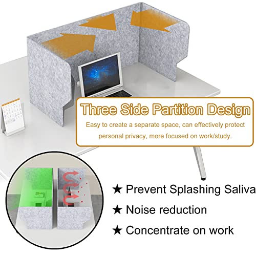 Desk Dividers Desk Panel Desktop Privacy Panel, 24" 32" 40" Freestanding Stand Up 3 Panels Privacy Acoustic Panel, Sound Absorbing Acoustic Desk Divider For Remote Office ( Size : 80cm(31.5in) ) - size: 80cm(31.5in)