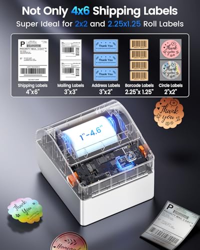 ASprink Bluetooth Thermal Label Printer with 750 Pcs Labels - color: White
