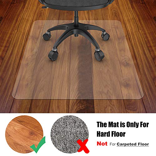 Azadx Large Chair Mat for Hardwood Floor 48 x 48'', Clear Office Chair Mat | Plastic Office Mat for Wood/Tile Floor, Smooth Glide, Anti-Scratch, Protect the Floor, Easy Clean, Smooth Glide - size: 48 x 48'' Square