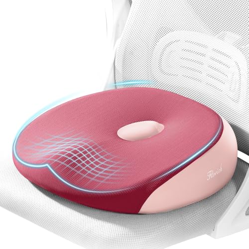 FLORICH Seat Cushion, Memory Foam Cushion for Office Chair, Ergonomic Office Seat Chair Cushion for Relieving Sciatica, Soft & Breathable Car Seat Cushion - Pink - color: Memory Foam-001 - Pink