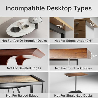 PEGZONE Desk Extender Tray, 24" x 12", with Storage Drawer, Medium, Walnut - color: Walnut, size: Medium