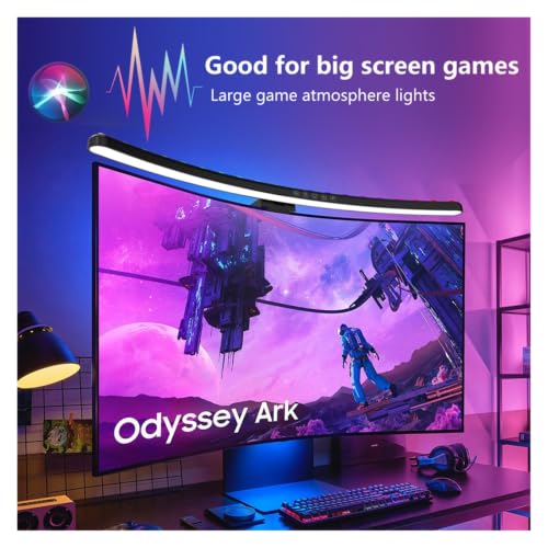 RGB Computer Monitor Light Bar Music Rhythm Dimmable Screen Hanging Desk Lamp for Gaming Reading - color: Curved RGB 60CM