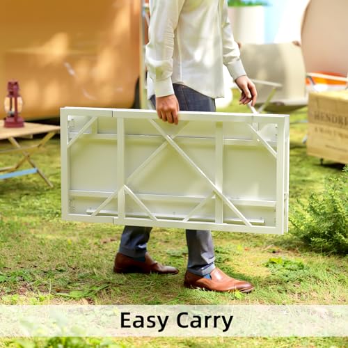 Elephance Folding Desk Writing Computer Desk for Home Office No-Assembly - color: White, size: 39.4 Inch