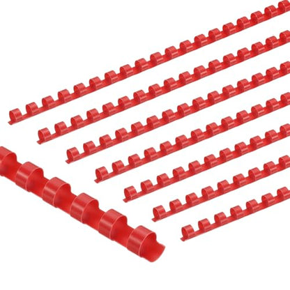 PATIKIL 10mm (3/8") Plastic Binding Combs, 200 Pcs 21 Rings Comb Binding Spines 60 Sheet Capacity Letter Size for Binding Paper Sheets Notebook Calendar Picture Album, Red - color: Red, size: 3/8"