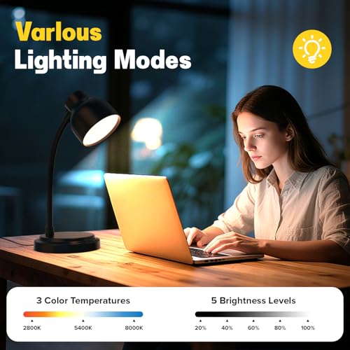 LED Desk Lamp with 96 LEDs,High lumens Table lamp - color: Black