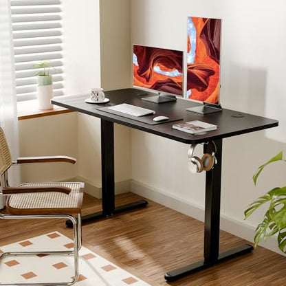 47"x24" Standing Desk, Height Adjustable Sit-Stand Home Office, Black | Electric Adjustable Standing Desk, Sit to Stand Computer Office Desk with Splice Board, Memory Preset, Lifts 28.7''-46.5" - color: Black Frame-black, size: 47.2-inch