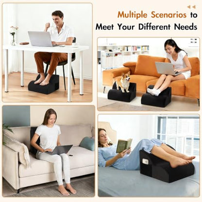 Foot Rest Under Desk,Ergonomic Foot Rest Office Comfort Foot Stool at Work - color: Black