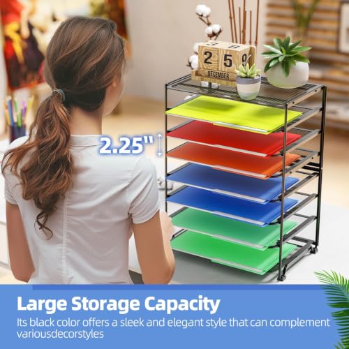Simple Trending 2 Pack 8 Tier Letter Tray Paper - Mesh Desk File Organizer for Office School Desktop, Black