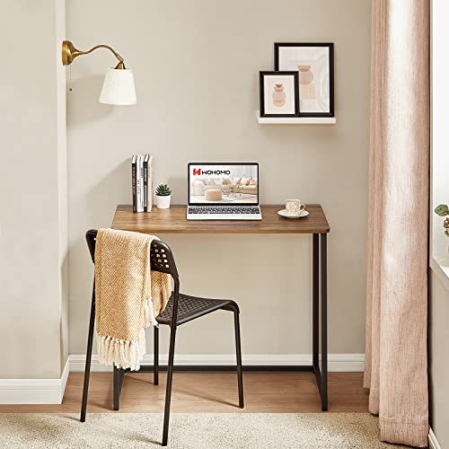 WOHOMO Folding Desk, 31.5" Foldable Computer Table for Small Spaces, Walnut - color: Brown, size: Small Size:31.5 x 15.7