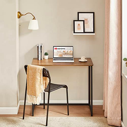 WOHOMO Folding Desk, 31.5" Foldable Computer Table for Small Spaces, Walnut - color: Brown, size: Small Size:31.5 x 15.7