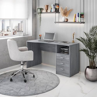 Techni Mobili 51 Inch Classic Computer Desk w/Drawers & Storage, Grey - color: Light Grey