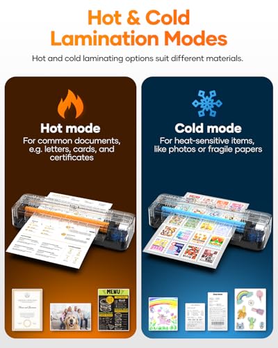 9 Inch Thermal Laminator,with 40 Pack Letter Size Pouches,2 Roller System