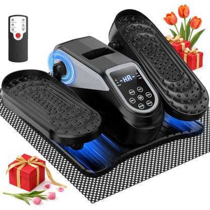 Under Desk Elliptical Mini Electric Leg Exerciser While Sitting for Seniors - color: Black