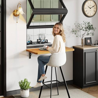 Dogsky Floating Wall Desk 24" x 14" - 100 lbs Heavy Duty Solid Pine - color: Golden Brown, size: 24" x 14"