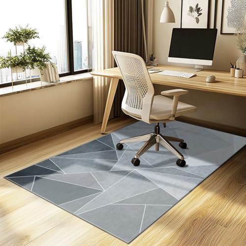 Office Chair Mat for Hardwood Floor,55"*35" Floor Mat for Office Chair,Rolling Desk Chair Mat - Anti-Slip Chair Mat for Laminate/Tile Floor Black Grey - color: Black, size: 55"*35"