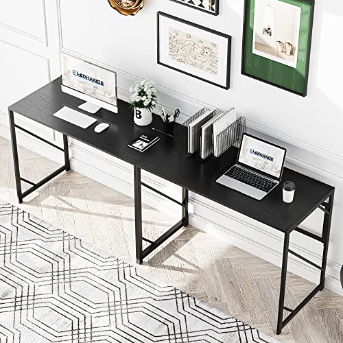 Elephance Folding Desk Writing Computer Desk for Home Office No-Assembly - color: Black, size: 39.4 Inch