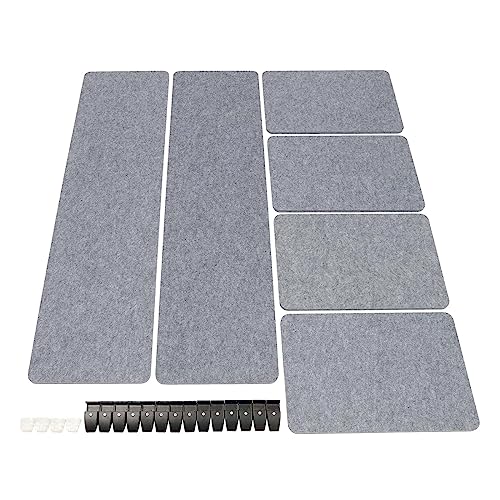 Acoustic Freestanding Privacy Partition 2PCS 47.25" x 16", 4PCS 23.6" x 16" Gray Desk Panels Noise Reducing Freestanding Desk Partitions Privacy Panels Sound Absorbing Cubicle Desk Divider