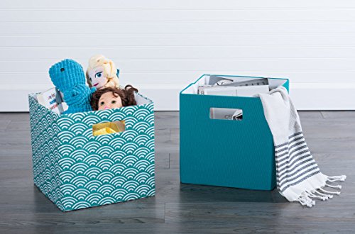 DII Poly-Cube Storage Collection Hard Sided, Collapsible Solid, Small, Teal - color: Teal, size: Small Square, 11x11x11"
