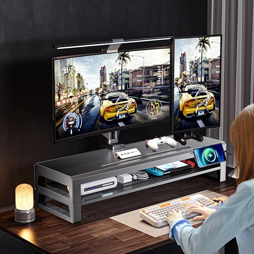 Computer monitor stand (USB Hub Fast Charging Version, Two-layer 550mm) - color: USB Hub Fast Charging Version, size: Two-layer 550mm