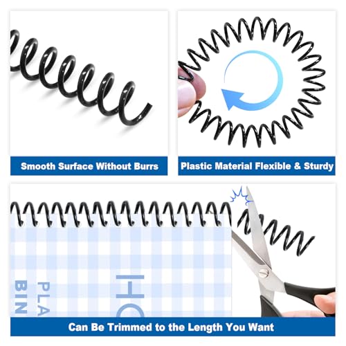 HOUYEE 50 Pcs Plastic Spiral Binding Coils,20mm (3/4"),4:1 Pitch,48 Loops - size: 3/4"(170 sheet capacity)