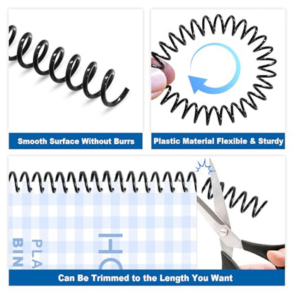 HOUYEE 50 Pcs Plastic Spiral Binding Coils,20mm (3/4"),4:1 Pitch,48 Loops - size: 3/4"(170 sheet capacity)
