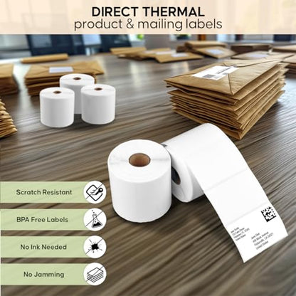 Arkscan 3x2 Thermal Labels - 2 Rolls, 700 Labels per Roll (1,400 Labels) - Direct Thermal Barcode Labels for Zebra, Rollo & Arkscan Printers - size: 3 x 2", 2 Rolls