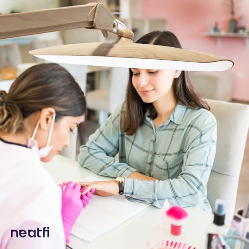 Neatfi LED Desk Lamp, 2200 Lumens, 24W, 20-Inch Head (Brown Wood) - color: Brown Wood, size: Non-CCT with Clamp