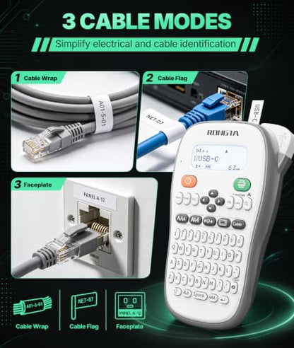 Rongta TH110 Handheld Label Maker Machine 12mm Laminated Labeler