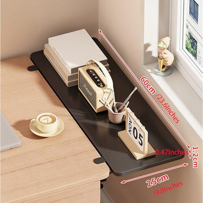 Desk Extender Tray, Punch-Free Clamp on 90° Foldable Keyboard Drawer Tray, Table Mount Armrest Shelf, Computer Elbow Arm Support (Black, 23.6"*9.8"*0.5"/60cm*25cm*1.2cm) - color: Black, size: 23.6"*9.8"*0.5"/60cm*25cm*1.2cm