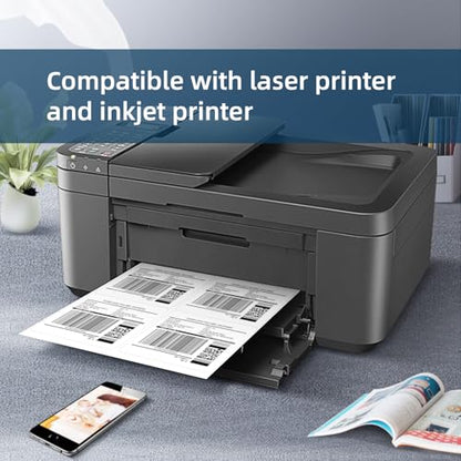 500 Sheets 3000 Pcs 3-1/3 x 4 6 Up Shipping Address Labels for Laser & Inkjet Printers, 3-1/3" x 4" 6 per Sheet Shipping Mailing Stickers, 6 Labels per Page - size: 4"x3-1/3"---500P