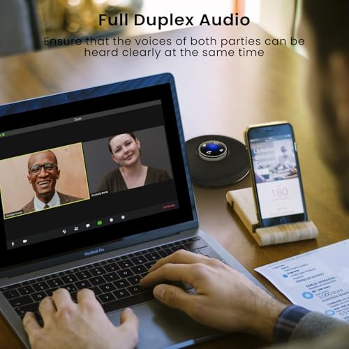 ConfCall MS13B Corded USB Speakerphone, Triple Array Mics with Noise Reduction, Enhanced Voice Pickup, Full-Duplex for Zoom, Teams, Skype