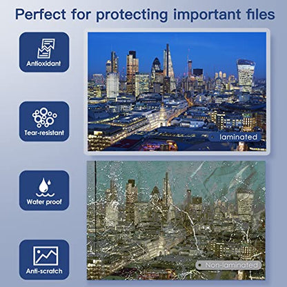 MAXDONE Premium Clear Thermal Laminating Pouches 50-Pack Laminating Sheets | for Laminator A3 A4, 3 Mil (80 Mic) Thickness for Extra Protection - color: Transparent