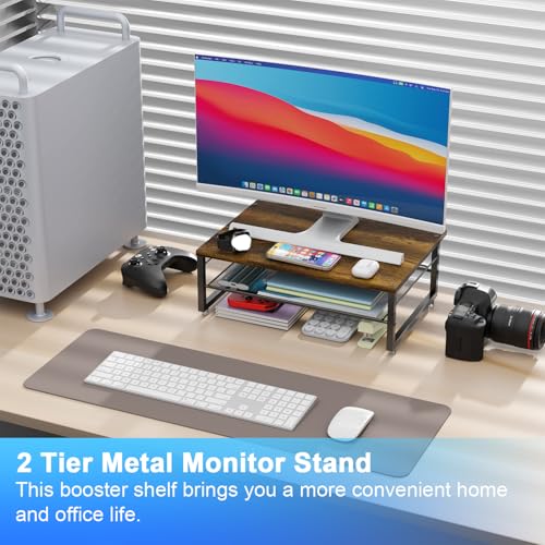 gianotter 2-Tier Wood Monitor Stand Riser - color: Wood