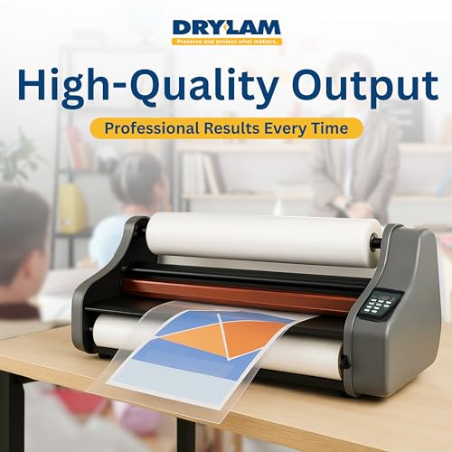 Dry Lam CL-27DX Deluxe Thermal Laminator, 27" Wide Format Laminating Machine with LED Display, Heated Rollers, Variable Speed and Temperature Controller - Element Series