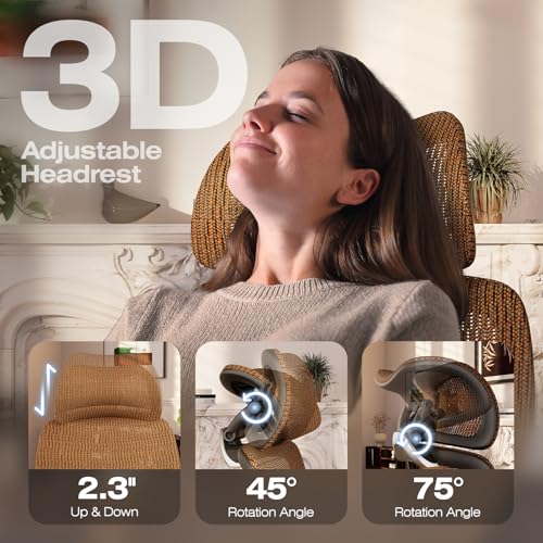 ELABEST X100 Ergonomic Mesh Office Chair with Footrest, Big and Tall Home Desk Chair with 5D Flip-Up Arms, Adjustable 3D Lumbar Support, Gaming & Executive Computer Chair (Tangerine Burst) - color: Tangerine Burst