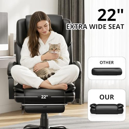 Synorla 350lbs Big and Tall Executive Office Chair with Footrest